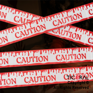 CINTA CAUTION CON SANGRE HALLOWEEN X 1